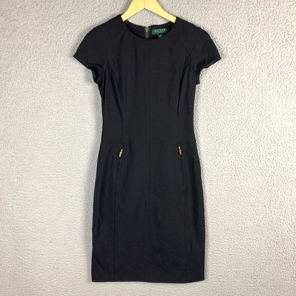 Lauren Ralph Lauren Dress 2‎ Sheath Pencil Career Black